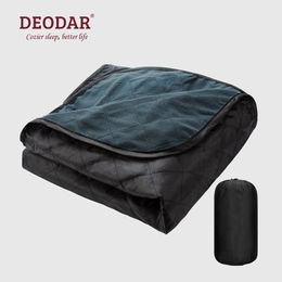 Deken deodar camping warme lichtgewicht waterdichte quilted verdikte fleece worp voor picknicks buiten wandelstrand 230221