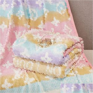 Couverture Designs Designer Imprimé Vieille Fleur Design Classique Air Délicat Climatisation Voiture Voyage Serviette De Bain Doux Hiver Polaire Drop Del Dhkqm