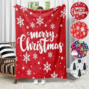 Deken Flanellen deken Kerst Home Decor Superzachte plaid voor fauteuil Kerstboom Sneeuwvlok Kerstman Gedrukt Comfort Sprei 231120
