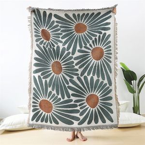 Deken bloement madeliefje patroon geweven wortel tapijt bankje slaapkamer decor kwastje draad grote tapijt picknickmat 221109