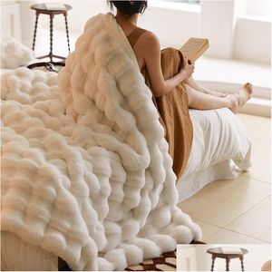 Deken Bont Winter Luxe Warmte Super comfortabel Voor bedden High-End Warm Bank Drop Levering Huis Tuin Textiel Dhktp