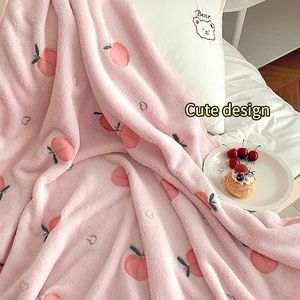 Couverture INS Lait Polaire Couverture Doux Portable Sieste Châle Climatisation Couvertures pour Voyage Bureau Chaud Fluffy Canapé Lit Couverture 230725