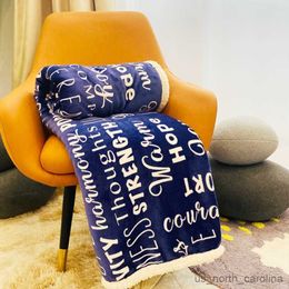 Deken Inyahome Woorden van Sherpa Fleece Flanel Gooi Deken met inspirerende zinnen voor leden Get Well Soon Gift Blanket R230615