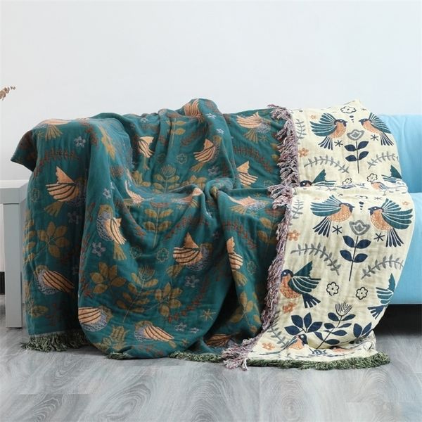 Couverture couverture de jet japonais coton couverture de canapé double face coussin nordique couvre-lit de loisirs quatre saisons couette fine 221007