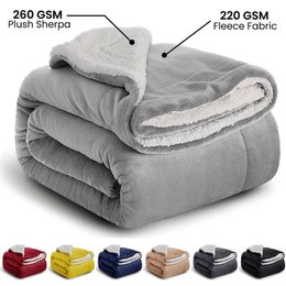 Manta grande Sherpa Fleece Manta Doble Grueso Suave Cama Cálida Sofá Tiro King Tamaño Invierno 230928