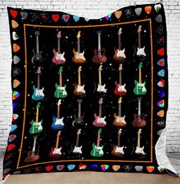 Couverture musique guitare Rock couette jeter flanelle polaire toutes saisons léger salon 230105