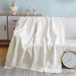 Couverture nordique canapé couverture blanc jeter couverture avec Camping en plein air canapé serviettes décor à la maison Blanca R230616