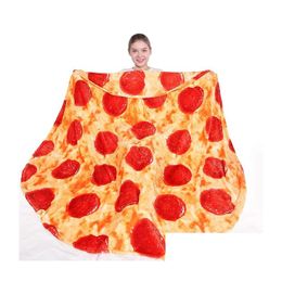 Couverture Pizza nouveauté nourriture réaliste pour enfants Adt doux Pepperoni cadeaux drôles adolescent garçon fille livraison directe Dhm8A