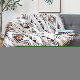Manta a cuadros de punto sofá nórdico cubierta de toalla habitación a rayas completa cabecera para decoración del hogar cobertor manta 221116