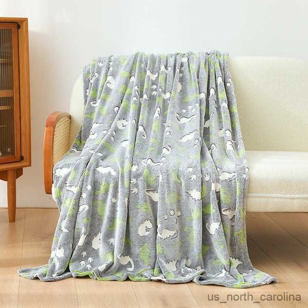 Manta Ropa de cama de felpa Bebé Franela gruesa doble Estampado geométrico Manta para colchas para niños Cubierta Sofá decorativo Manta R230615