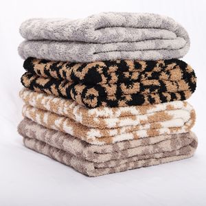Couverture en peluche laine canapé jeter imprimé léopard polaire pour lit hiver chaud flanelle doux luxe fausse fourrure couverture 221130