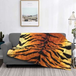 Couverture réaliste peau de tigre flanelle Textile décor Animalprint Animal Portable chaud jeter pour lit tapis pièce 230909