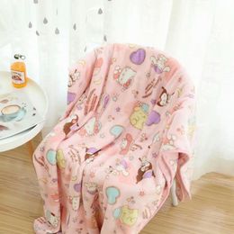 Couverture Selimut Flanelle Merah Muda Gadis Canapé Kamar Tidur Kartun Gaya Jepang Nyaman dan Hangat Hadiah Penutup Perjalanan 220613