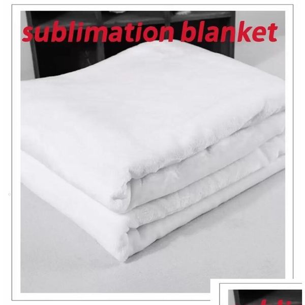 Manta Stock Venta al por mayor Nueva sublimación en blanco Transferencia de calor Impresión Mantón Wrap Franela Sofá Slee Throw 120x150cm Entrega de gota Inicio G Dhtks