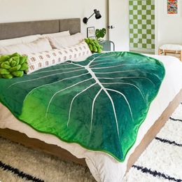 Deken Super Soft Giant Leaf Gedrukt Flanel Gloriosum voor bedden Sofa gezellig strand grappig cadeau Manta 230221