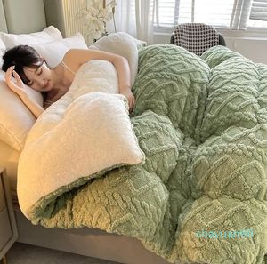 Deken super dikke winter warme deken voor bed kunstmatig lam kasjmier gewogen zachte comfortabele warmte quilt dekter