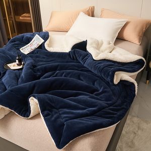 Couverture hiver épaissir très chaud agneau poids luxe couverture de lit lourd jeter canapé Double couvre-lit sur le lit 221130