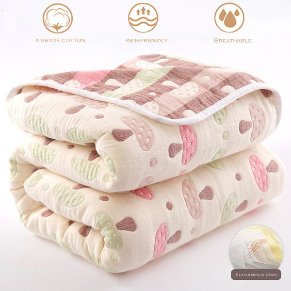 Couverture WOSTAR Couvre-lit d'été 6 couches serviette en mousseline couette en coton couverture fraîche pour enfants climatisation couette fine 90 230719