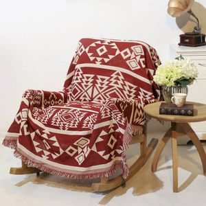 Couverture de chaise de canapé rétro Vintage de Style bohémien, 130x180cm, avec pompon, pour salon, chambre à coucher, décoration de la maison, 221203
