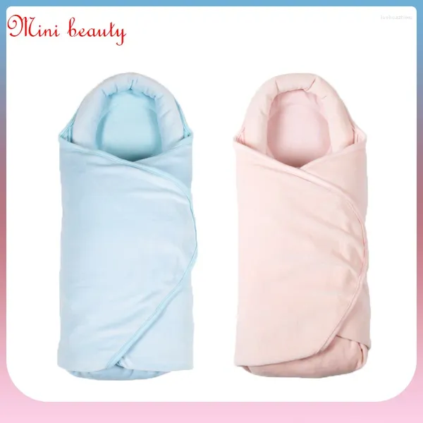 Mantas 0-12m Nacida de algodón de algodón Swaddle Bolsos de dormir para niños pequeños Sack Little Stroller Envoltura Cabeza de protección Wrap