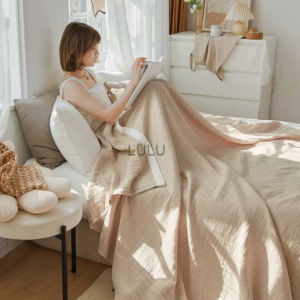 Couvertures 100% mousseline de coton canapé-lit jeter couverture adulte enfants 6 couches gaze couvre-lit couverture de couchage Double roi reine taille lit couverture YQ230925