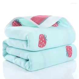 Mantas 110x110 cm Muselina Manta para bebé Ropa de cama de algodón Edredón 6 capas Gasa Transpirable Súper suave Cochecito infantil Swaddle Wrap Cosas para niños