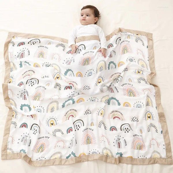 Couvertures 110x130cm Bambou Coton Bébé Swaddle Literie Serviette De Bain Wrap Pour Bébé Gaze Mousseline Respirant Pour Né Dropship