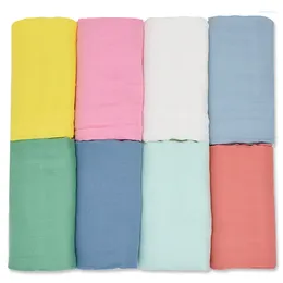 Couvertures 115 cm Couverture de bébé Soft 30% coton 70% Bamboo Candy Couleurs Muslin Swaddle Born Wrap pour bébé Big Diaper