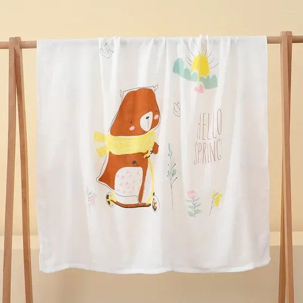 Couvertures 1pc Coton pur enveloppé de couverture de bébé Lumière et quatre saisons utilisent une serviette de bain anti-froide pour enfants