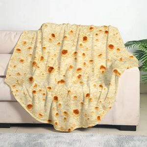 Blankets 1pc Soft and Warm Mexican Tortilla Print Flannel Blanket for Couch Sofa Office Bed Camping Traveling 231113