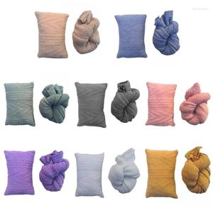 Dekens 2 pc's baby ontvangen dekenkussenset zuigelingen swaddling wrap sleepsack geboren pography props po accessoires