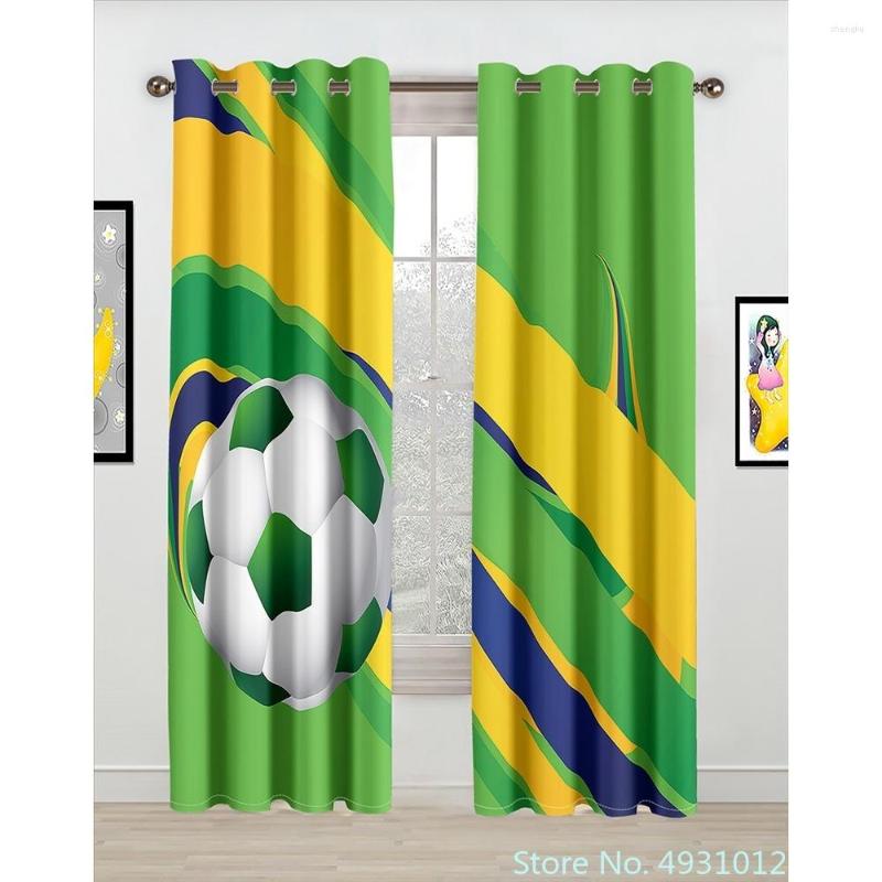毛布2023 3Dフットボールサッカーゲームリビングルームベッドルームのキッチンキッズスポーツイベント窓のドレープのためのブラックアウトカーテン