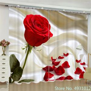 Couvertures 2023 Rideaux occultants romantiques roses rouges pour chambre à coucher, salon, salle de bain, rideaux de fenêtre, porte de maison