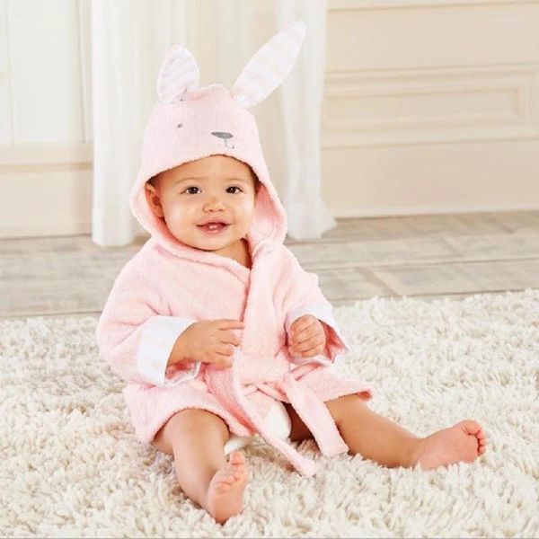 Couvertures 2024 Serviettes de bain pour bébé Terry Born Peignoir Animal Enfants Robe Fille Couverture Serviette à capuche Vêtements