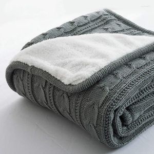 Dekens 2024 Katoen van hoge kwaliteit schapenfluweel winterwarmte gebreide wollen deken bank/beddeksel quilt