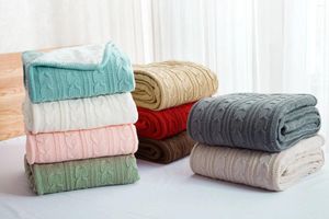 Dekens 2024 plus fluwelen dik gebreide deken van hoge kwaliteit winter warme wollen bank/beddeksel quilt blanco