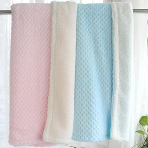 Couvertures 2 couches hiver épais fourrure enfants couverture 3D plaid moelleux rose bébé super doux tapis pour animaux de compagnie couette swaddle