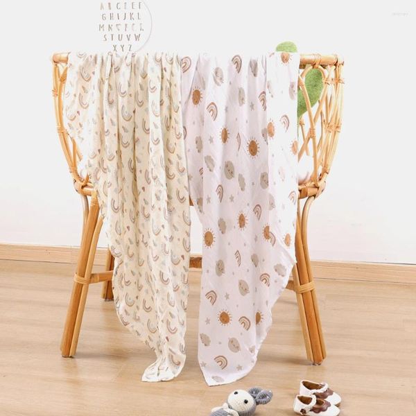 Mantas 2 piezas de bambú de algodón toalla de baño para bebés cubierta de lactancia suave envolvente de envoltura de muselina