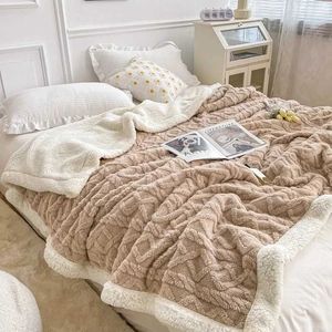 Dekens 2sides zachte plaid deken dikker pluche wollen fleece winter warme dekens voor volwassenen kinderen slaapbed afslagworp gooi voor bedden voor bedden