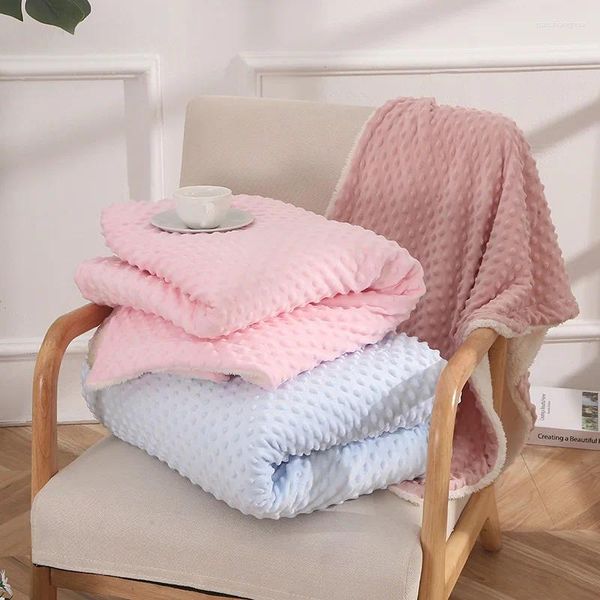 Mantas 3D Doudou Manta para bebé Cálido Espesar Cochecito Cubierta para dormir Cordero Fleece Nacido Ropa de cama infantil Swaddle Wrap