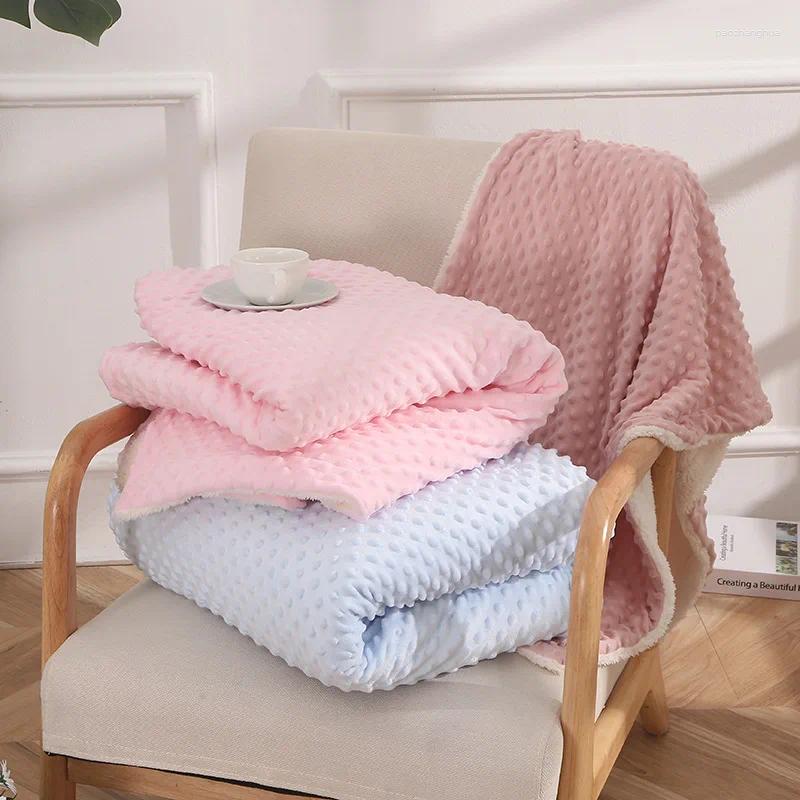 Battaniyeler 3d Doudou Bebek Battaniyesi Sıcak Kırktı Arabası Uyku Kapağı Kuzu Polar Doğdu Bebek Yatak Kunkarı Sargı