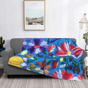 Couvertures 3D imprimé rouge blanc fleurs mexicaines couverture chaude polaire douce flanelle textile art floral jet pour canapé voyage automne