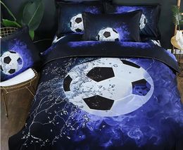 Couvertures 3 pièces ensemble Football basket-ball housse de couette ensemble 3D Football imprimé simple Double maison Textile taie d'oreiller couverture