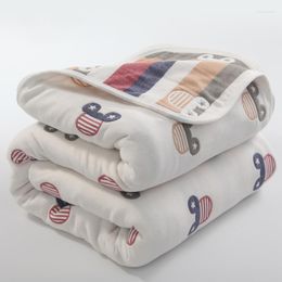 Couvertures 6 couches Couverture de bébé Mousseline Coton Swaddle Warp Literie pour bébé Recevoir Bain 90 100cm
