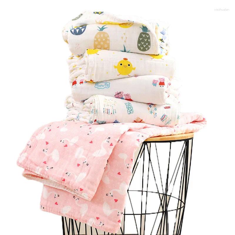 Blankets 6 Layers Muslin Quilt Born Receiving Blanket Muselina Bambu Swaddles Mousseline Infant Swaddle Wrap Flokati 110 110cm