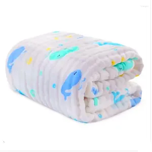 Couvertures 6 ou 12 couches mousseline Swaddle couverture né bébé serviette de bain coton gaze serviettes ultra doux 105