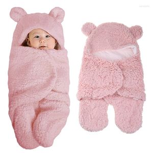 Couvertures 67JC Born Baby Blanket Swaddle Wrap Winter Cotton Plush Hooded Sleeping Bag 0-12M