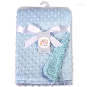 Couvertures 70x100cm couverture bébé couverture chaude double couche enveloppe de serviette de bain douce thermique à la main de serviette de bain douce
