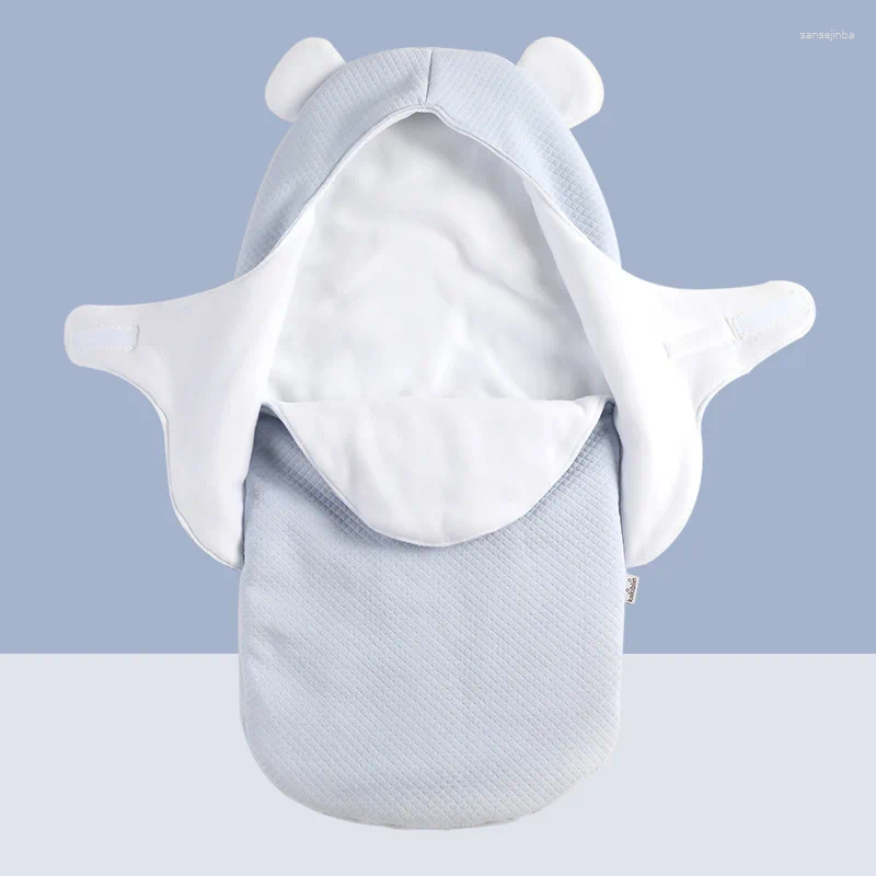 Cobertores 75x35cm Baby Flor Cotton Anti- outono e inverno espessado de uso duplo colcha nascida saco de dormir quente