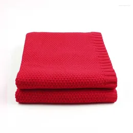 Couvertures 80x100cm Couleur unie Rouge Gris Tricoté Crochet Wrap Swaddle Baby Nap Poussette Couverture Couverture